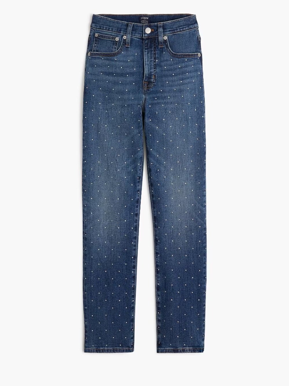 J. Crew Factory Rhinestone Essential Straight Jean in All-day Stretch - 31